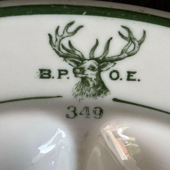 Jackson China B.P.O.E. 349 Elks Lodge DuBois Pa Sectional 10 1/2”  Plate - Picture 2 of 5